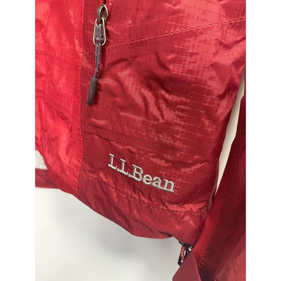 Vintage LL Bean Women’s Windbreaker Rain Jacket‎ GPS Map Interior Red Size Small - Picture 4 of 7
